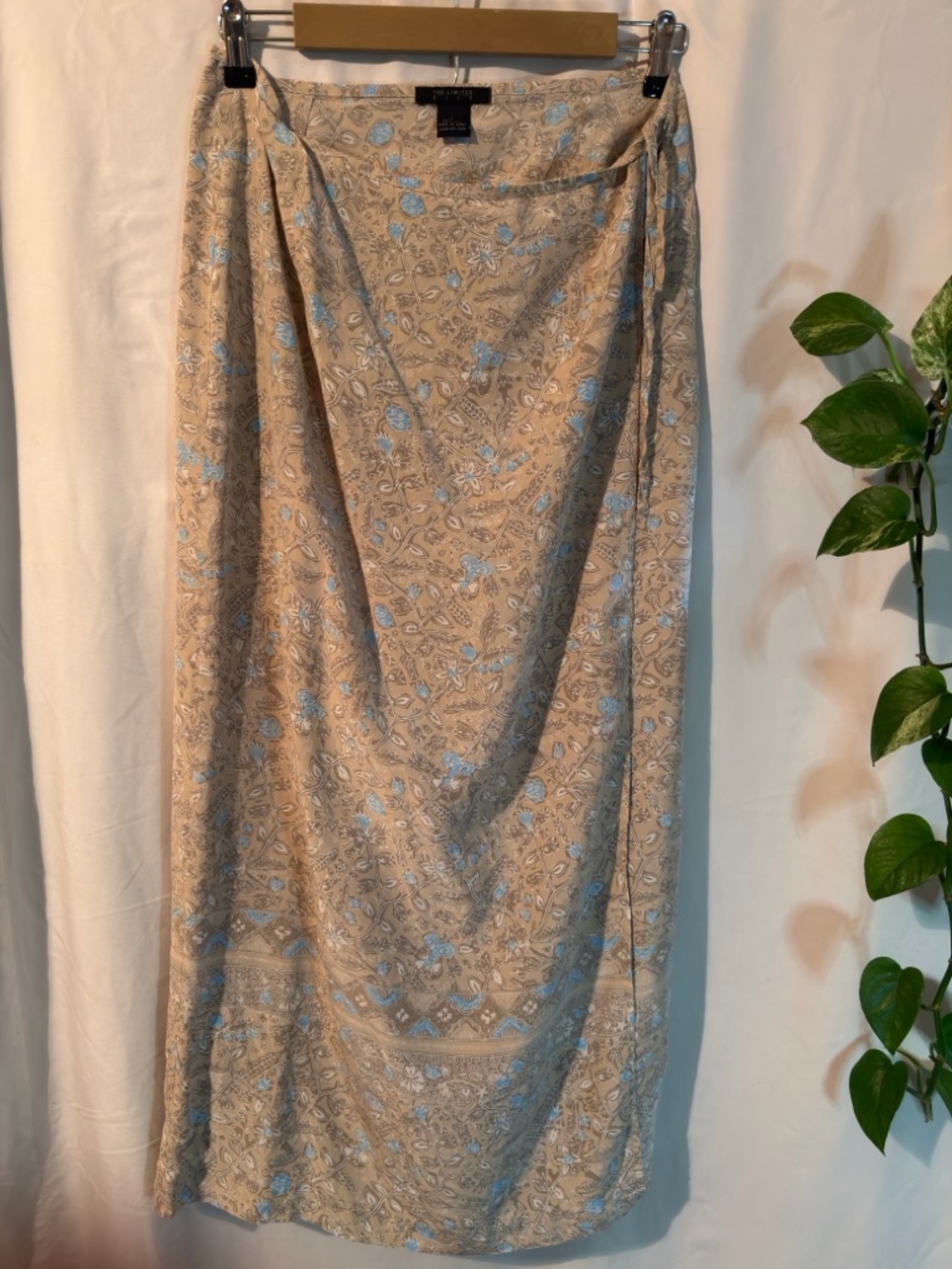 The Limited Beige and Light Blue Paisley Maxi Skirt